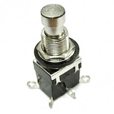 Кнопка PBS-24-202 ON-ON с фиксацией метал. d=12.2mm; 2A/250VAC; 6pin; для педалей