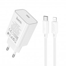 Сетевое зарядное устройство с выходом Type-C, 3.0А, 20W, белый, C143A Benefit, с кабелем Type-C-Lightning