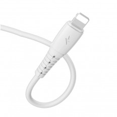 Кабель USB-Lightning, 1.0м, для зарядки и передачи данных, белый, (GP07L) GoPower 2.4A, силикон, быстрая зарядка