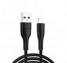 Кабель USB-Lightning, 0.25м, для зарядки и передачи данных, чёрный, (KL-X51) KUULAA 3.0A, ПВХ (PVC), ...