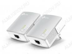 Powerline адаптер TL-PA4010 KIT TP-LINK Комплект из 2-х адаптеров; Powerline AV 500 Мбит/с; Ethernet 100Мбит/с; порт 1xRJ45