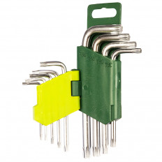 Набор ключей Torx (9 предметов) (563090) Дело техники в наборе: T10/ T15/ T20/ T25/ T27/ T30/ T40/ T45/ T50; пластиковый держатель