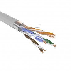 Кабель витая пара FTP cat5E (4 пары) МЕДНАЯ Cu Premium (FTP 4x2x0,51 5e in/Cu) экранированная