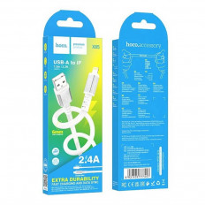 Кабель USB-Lightning, 1.0м, для зарядки и передачи данных, белый, (X85) HOCO 2,4A, ТПЭ (TPE), толстый кабель 6.0мм