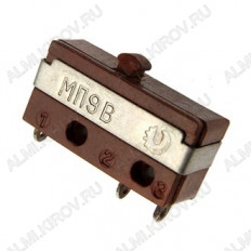 Микропереключатель МП-9 ON-(ON) кнопка (1990г.в.) 2A/250V; 3 pin