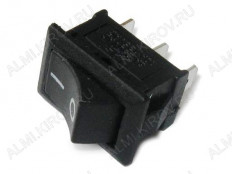 Сетевой выключатель RWB-202 ON-ON черный с фиксацией 19,2*13,0mm; 6A/250V; 3 pin