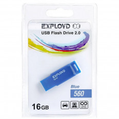 Карта Flash USB 16 Gb (560 Blue) EXPLOYD без колпачка; USB 2.0