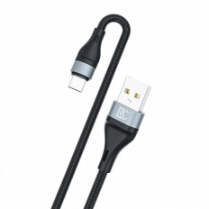 Кабель USB-Type-C, 1.0м, для зарядки и передачи данных, черный, (X57) BC 5.0A, тканевая оплетка, быстрая зарядка(PD)