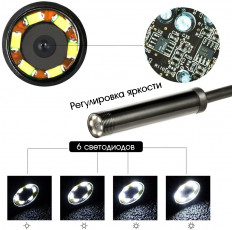 Эндоскоп OT-SME11 с microUSB камерой (Длина зонда 2м) ОРБИТА для ОС Андроид и PC.; разрешение видео/фото 640х480; увеличение; угол обзора камеры 70гр.; LED подсветка