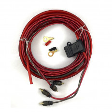 Набор для уст-ки автоусилителя 2.10 FORCAR Комплект силовых кабелей 10 GA(5,3мм2): 5м. красный, 1м. черный, АТС терминал предохранителя (30A), клеммы, RCA кабель