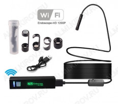 Эндоскоп OT-SME06(ESD-125) с Wi-Fi камерой (Длина зонда 3,5м) ОРБИТА для ОС Андроид и PC.; разрешение видео/фото 1600х1200; увеличение; угол обзора камеры 70гр.; LED подсветка