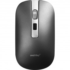 Мышь беспроводная SBM-402CAG-G серый металлик Smartbuy бесшумная; 1600dpi; 2 кнопоки + колесо-кнопка; питание акб, разъем type-C; rgb подсветка