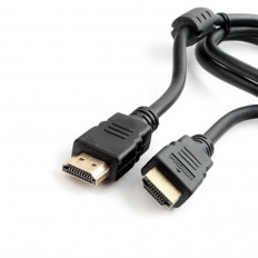 Шнур HDMI шт/HDMI шт 1.0м (ver 2.0) UHD 4K/60Hz, 18Gbit/s (CCF2-HDMI4-1M) CABLEXPERT Plastic-Gold, с ферритовыми фильтрами, пакет