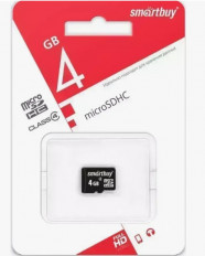 Карта MicroSDHC 4Gb (Class 4) Smartbuy USB 2.0