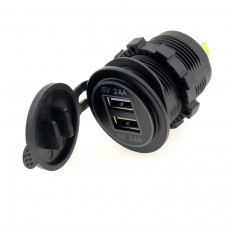 Адаптер DC/DC 12V/5V 4,8А CH4 (A5064) 2USB-разъема MRM-POWER Uвх.12-24В; Uвых 5В; 3.1А; цвета подсветки в ассортименте