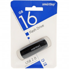 Карта Flash USB 16 Gb (Scout Black) SMART BUY с колпачком; USB 2.0