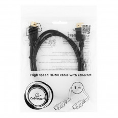 Шнур HDMI шт/HDMI шт 1.0м (ver 2.0) UHD 4K/60Hz, 18Gbit/s (CC-HDMI4L-1M) CABLEXPERT Plastic-Gold, серия Light, пакет