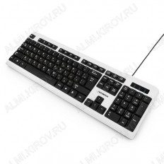 Клавиатура GK-110L Black/White ГАРНИЗОН проводная, USB; с подсветкой, длина кабеля 1.4 м