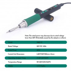 Паяльник с регулятором температуры YH-928D-IV with Charger (20VDC; 60W)