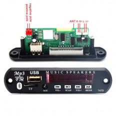 KIT Аудиоплеер MP3/FM/BT 5V OT-SPM09 No name Питание: 5VDC; Дисплей: 1.5"; Разъёмы: USB,TF,AUX-3.5мм; Bluetooth; FM 87.5~108.5мГц; Чип AB5305A; Пульт ДУ