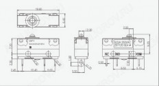 Переключатель WP1-2S1-11-111 ON-(ON) пластина влагозащищенный BAOKEZHEN 5A/250V; 3 pin; IP67