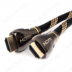 Шнур HDMI шт/HDMI шт 1.5м (ver 2.1) UHD 8K/60Hz, 4K/120Hz, 48Gbit/s (CCP-HDMI8K-1.5M) CABLEXPERT Metal-Gold, нейлоновая оплетка, пакет