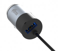 Автомобильное зарядное устройство с выходом 1*USB, 3.1A, черный, RM-5240AP Gunshell + Lightning