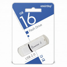 Карта Flash USB 16 Gb колп (Paen White) SMART BUY с колпачком; USB 2.0