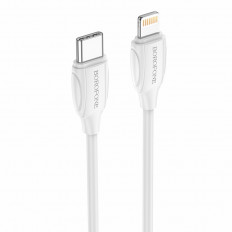 Кабель Type-C-Lightning, 1.0м, для зарядки и передачи данных, белый, (BX19 PD) BOROFONE 1.3A, ПВХ (PVC), ...
