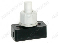 Кнопка PBS-17A ON-OFF для светильников, белая, с фиксацией d=10mm; 2A/250VAC; 2pin