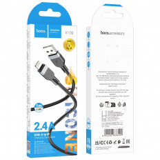 Кабель USB-Lightning, 1.0м, для зарядки и передачи данных, чёрный, X109 Energy