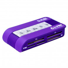 Card Reader L-PRO 1147 AII-IN-1USB 2.0 фиолетовый L-PRO USB2.0; поддержка: microSD, MiniSD, SD/SDHC, XD, MMC, MS, M2 , Memory Stick Pro, Memory Stick Micro, Trans Flash универсальный