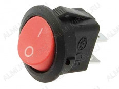 Сетевой выключатель RWB-212 ON-OFF красный круглый с фиксацией d=20.7mm; 6A/250V; 2 pin