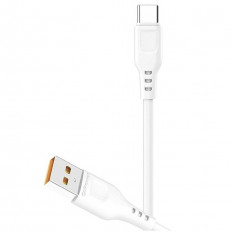Кабель USB-Type-C, 1.0м, для зарядки и передачи данных, белый, (GP01T) GoPower 2.1A, ПВХ (PVC), ...