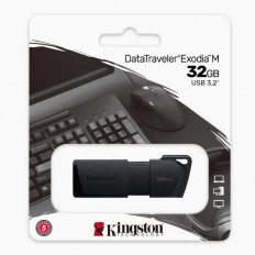 Карта Flash USB 32 Gb (DT Exodia M) черный KINGSTON выдвижная; USB 3.2/2.0