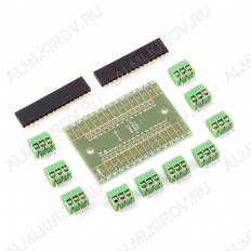 Плата расширения Arduino Nano Shield (нераспаянный), No name упрощает подключение к контроллеру внешних устройств (через винтовые клеммы)