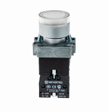 Кнопка с подсветкой, белая, 220V AC/DC, 1NO, MTB2-BW3163 MEYERTEC
