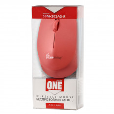 Мышь беспроводная ONE SBM-202AG-R красная Smartbuy беспроводная; 1200dpi; 3 кнопоки + колесо-кнопка; питание AA*1 шт.