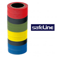 Набор изоленты 15мм (5 цветов по 2шт) SAFELINE белая 20м/ зеленая 20м/ красная 20м/ синяя 20м/ черная 20м