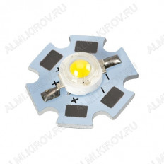 Светодиод ARPL-Star-3W-BCX45HB (020664) STAR 3W(1W) белый_холодный ARLIGHT 120°; IF=350mA/700mA; VF=3.0-4.0V; ФV=170Lm/290Lm; 6000К