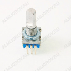 Энкодер а/м 5 pin с кнопкой (28) (R193) Вал 20 мм, металл, лыска, крепеж п/гайку