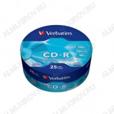 CD-R диск 700Mb 80min 52xspeed 25шт VERBATIM