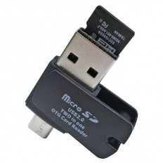 Card Reader + OTG microUSB OT-PCR01 ОРБИТА USB2.0; поддержка: microSD (до 32Gb); подключение к смартфону/планшету с поддержкой microUSB 2.0 OTG