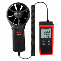 Термоанемометр AM-30 (Госреестр) RGK Измерение скорости воздушного потока 0.5…30 ±5% м/с; измерение температуры воздушного потока: -10°С...50°С ±2°С
