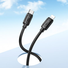 Кабель Type-C-Lightning, 1.0м, X115 Surpass, для зарядки и передачи данных, черный, 
PD27W
