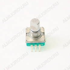 Энкодер а/м 5 pin с кнопкой (13) (R1) Вал 12 мм, металл, лыска