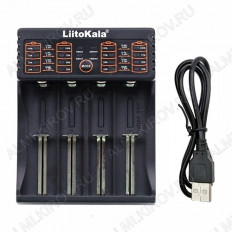 Зарядное устройство Lii-402 (зарядка 1-4 акб.) LiitoKala 1.2 V для аккумуляторов АА/ААА/SC/C, 3.7 V для аккумуляторов 26650/22650/18650/17650/16340/14500/10500 питание через шнур microUSB