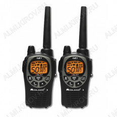 Радиостанция портативная Midland GXT-1000 (2 станции+ЗУ+гарнитура) 69 каналов LPD433-434 MГц, мощность 5 Вт; радиус действия до 20 км, З/У + питание 3 аккум. АА в комплекте; гарнитура
