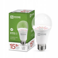 Лампа светодиодная (L737) фито. LED-A60-15W/SPFB/E27/CL (4690612036502) INHOME