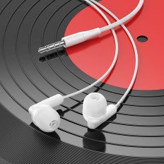 Наушники проводные M121 Bright, внутриканальные,с микрофоном, универсальные, разъем 3.5mm, белые